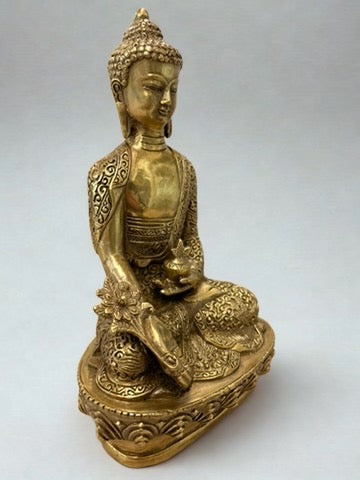 Brass Medicine Buddha Statue 8"