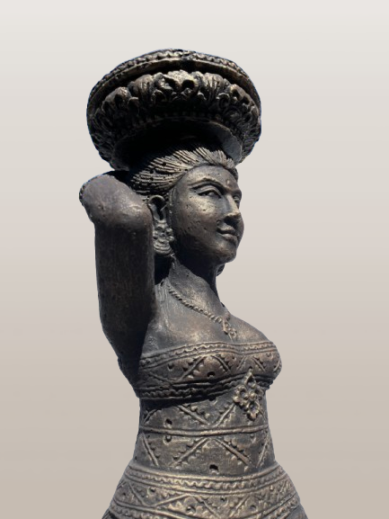 Balinese Temple Goddess Statue Pair 37"