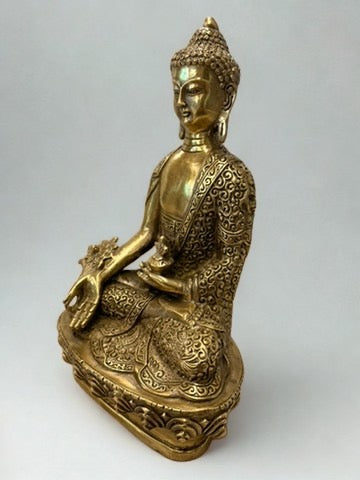 Brass Medicine Buddha Statue 8"
