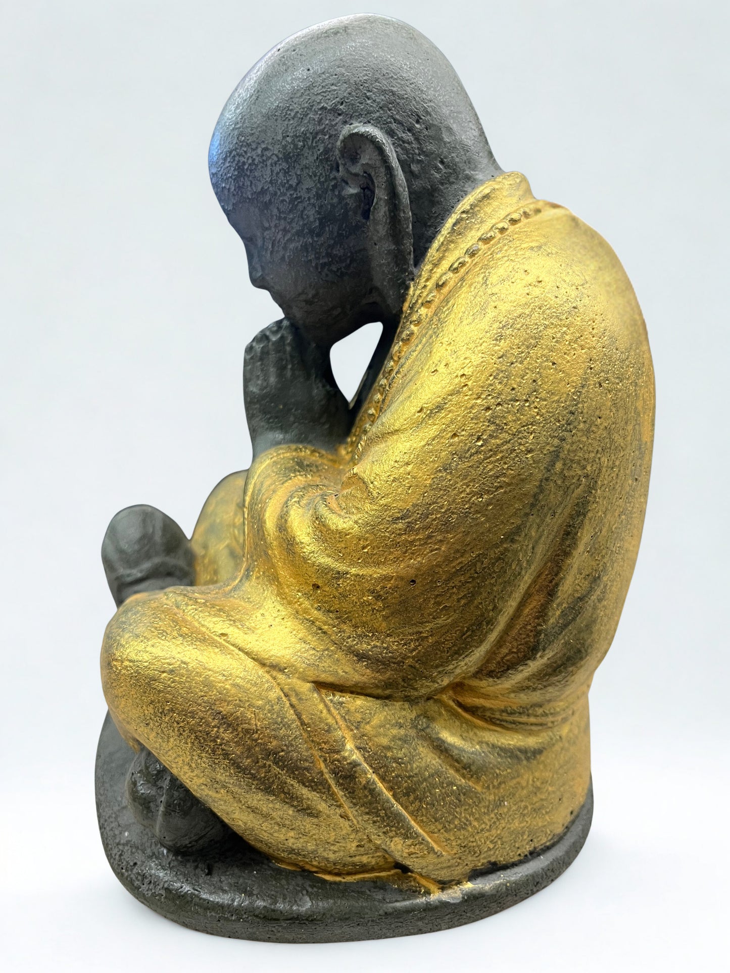 Sitting Namaste Praying Monk Statue 8" - Routes Gallery