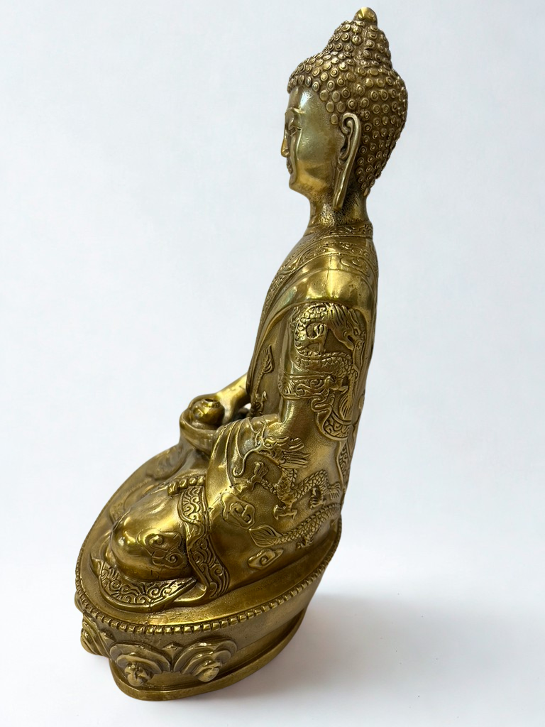 Brass Meditation Buddha Statue 8"
