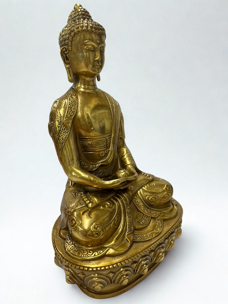 Brass Meditation Buddha Statue 8"