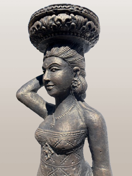 Balinese Temple Goddess Statue Pair 37"