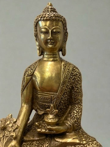 Brass Medicine Buddha Statue 8"