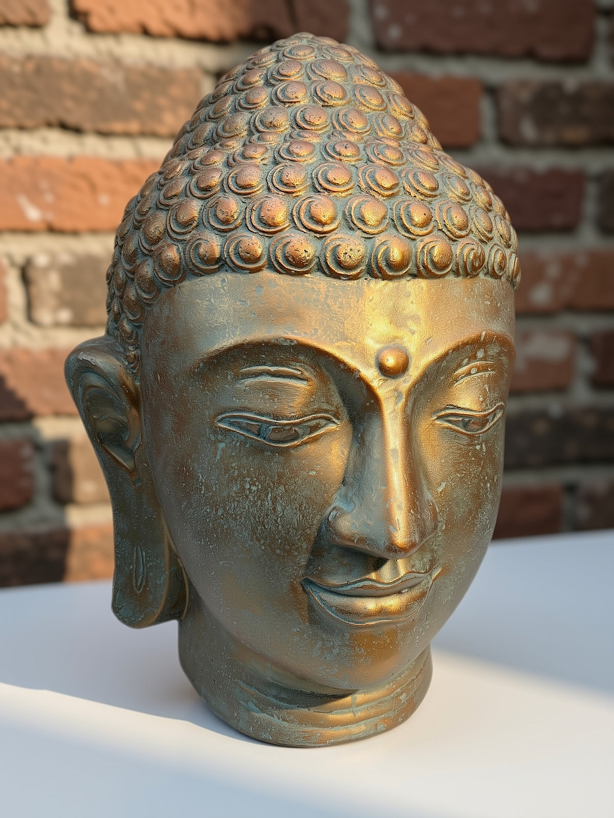 Buddha Face Relief Wall Sculpture 29"