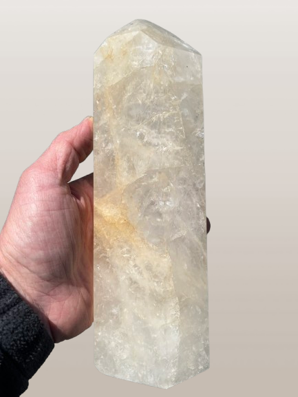Crystal Quartz Obelisk Pillar 10"