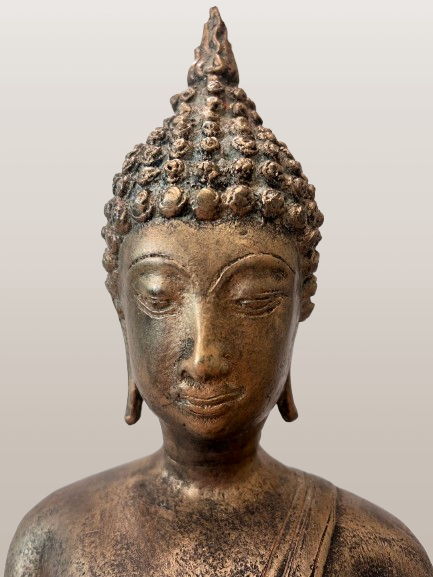 Brass Walking Sukhothai Buddha Statue 24"
