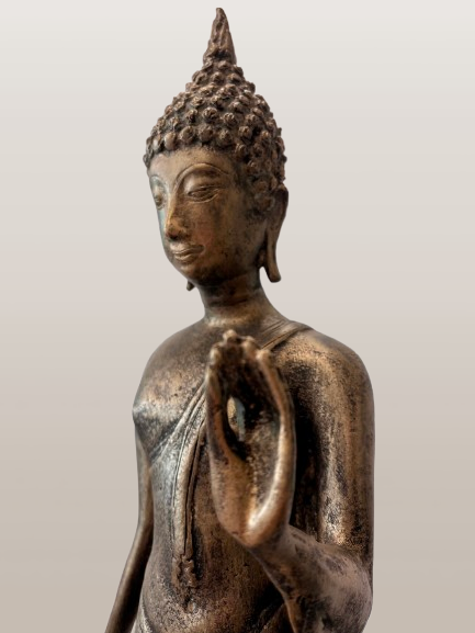 Brass Walking Sukhothai Buddha Statue 24"