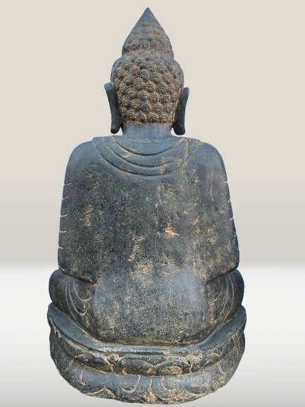 Stone Dyhana Meditation Buddha Sculpture 39" - Routes Gallery