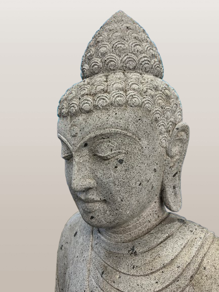 Stone Standing Abhaya Buddha Sculpture 60" - Routes Gallery