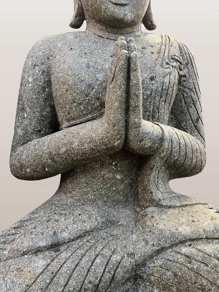 Stone Large Namaste Buddha Statue 48"
