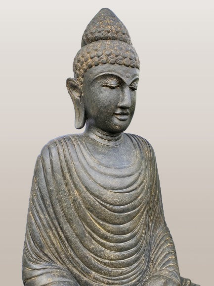Large Stone Earth Witness Buddha Statue 61"