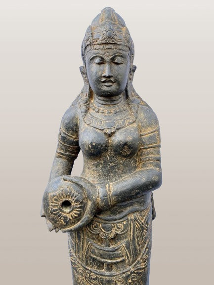 Stone Devi Ganga Water Goddess Sculpture 48"