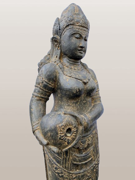 Stone Devi Ganga Water Goddess Sculpture 48"