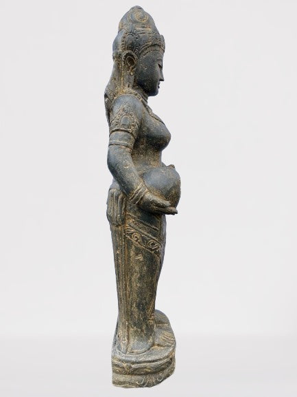 Stone Devi Ganga Water Goddess Sculpture 48"