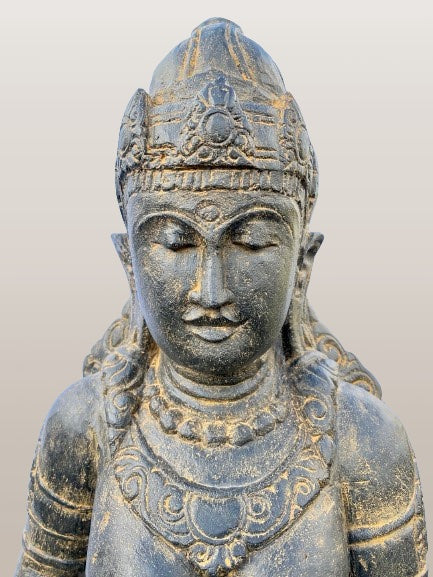 Stone Devi Ganga Water Goddess Sculpture 48"