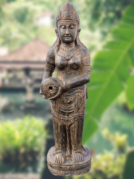 Stone Devi Ganga Water Goddess Sculpture 48"