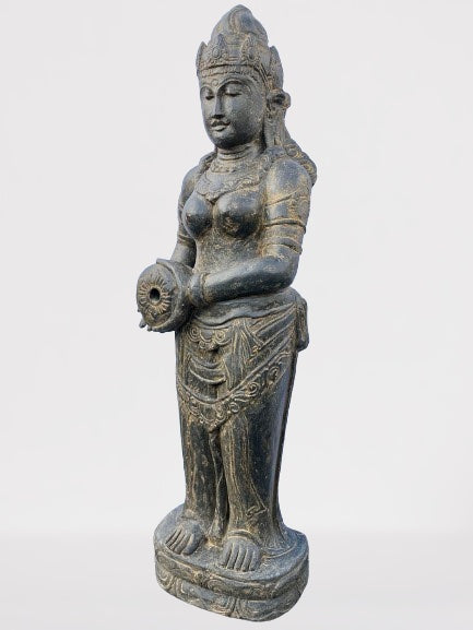 Stone Devi Ganga Water Goddess Sculpture 48"