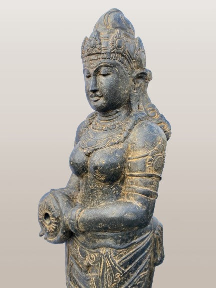 Stone Devi Ganga Water Goddess Sculpture 48"