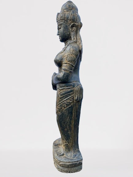 Stone Devi Ganga Water Goddess Sculpture 48"