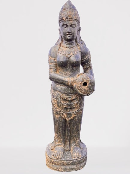 Stone Devi Ganga Water Goddess Sculpture 48"
