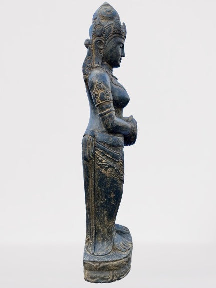 Stone Devi Ganga Water Goddess Sculpture 48"