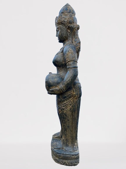 Stone Devi Ganga Water Goddess Sculpture 48"