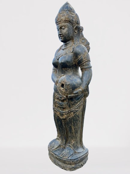 Stone Devi Ganga Water Goddess Sculpture 48"