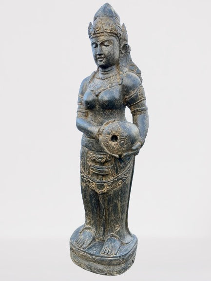 Stone Devi Ganga Water Goddess Sculpture 48"