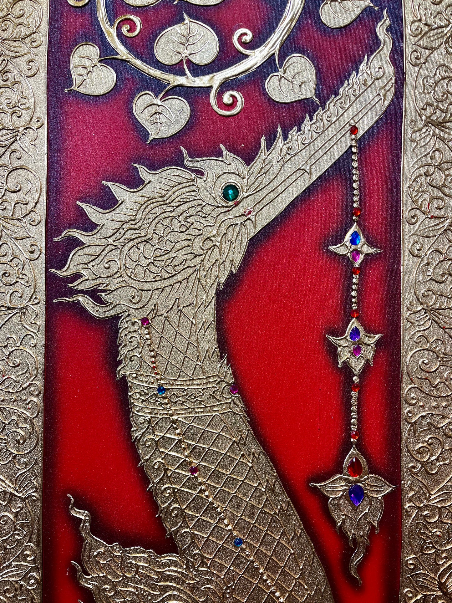 Suphannahong Golden Dragon Swan Painting
