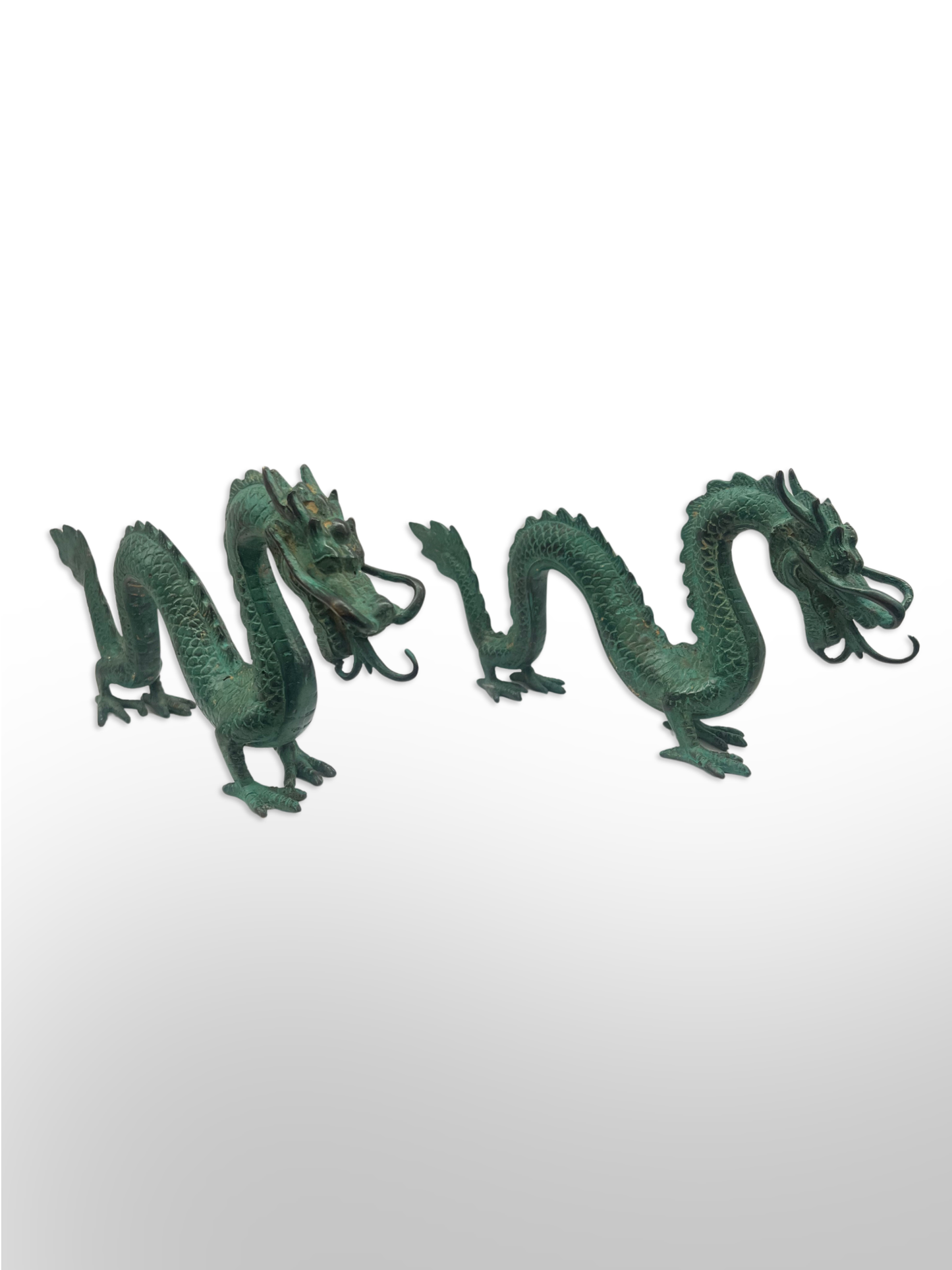 Brass Standing Guardian Dragon Statue 11" - Routes Gallery