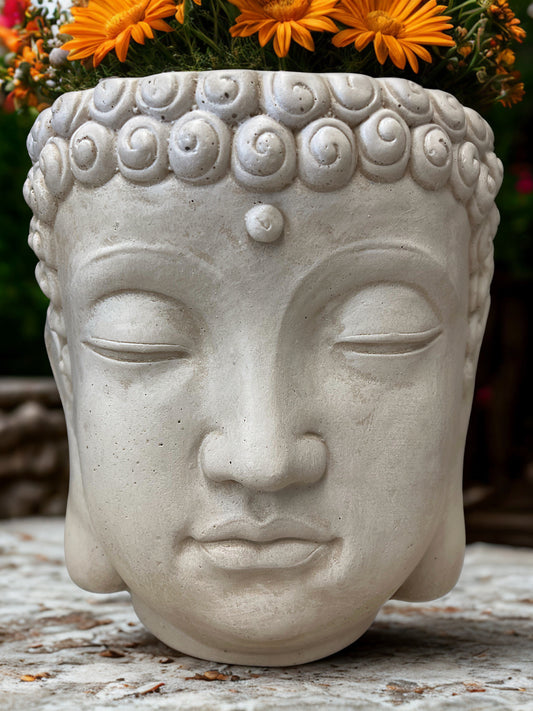Buddha Head Garden Planter 10.5"