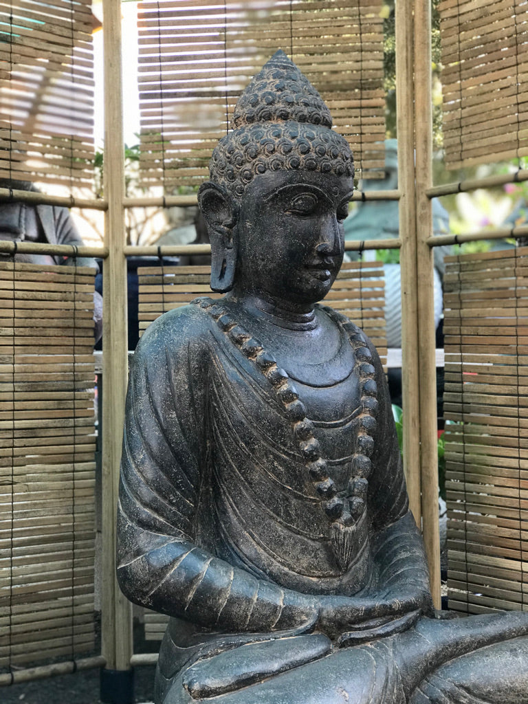 Seated Stone Meditation Buddha Statue 40"
