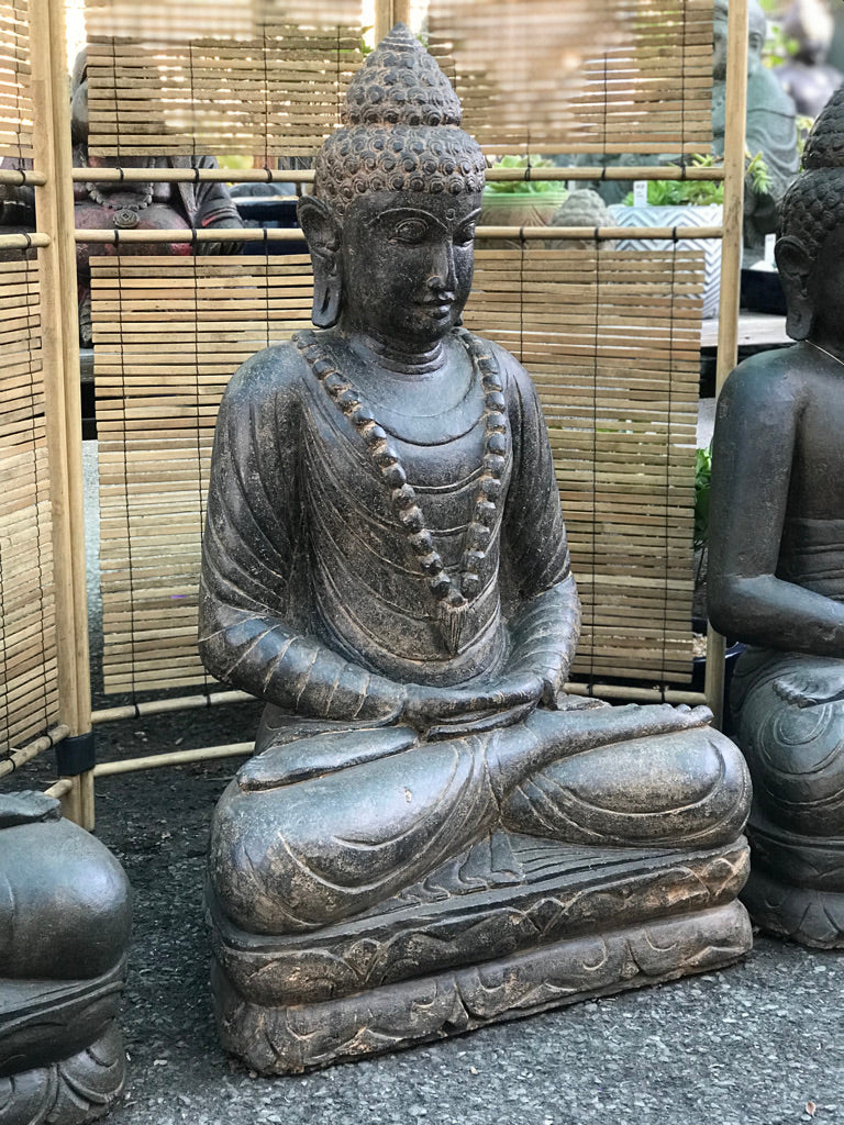 Seated Stone Meditation Buddha Statue 40"