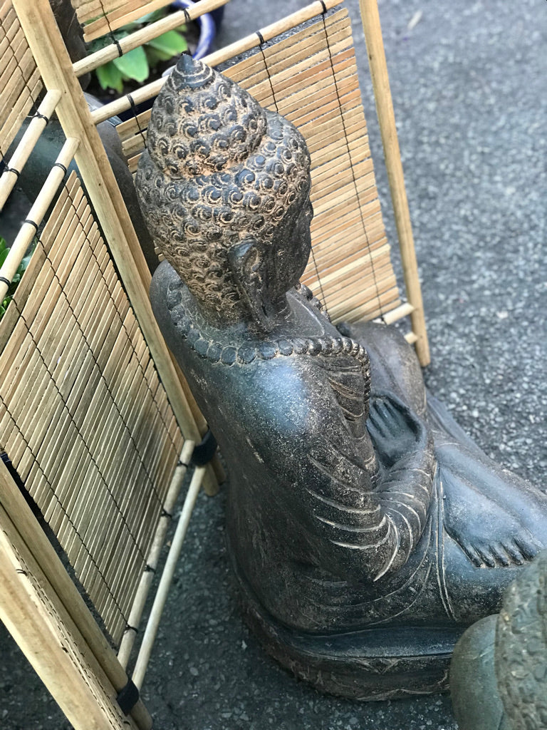 Seated Stone Meditation Buddha Statue 40"