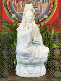 Porcelain Seated Quan Yin Statue 20.5" - Routes Gallery