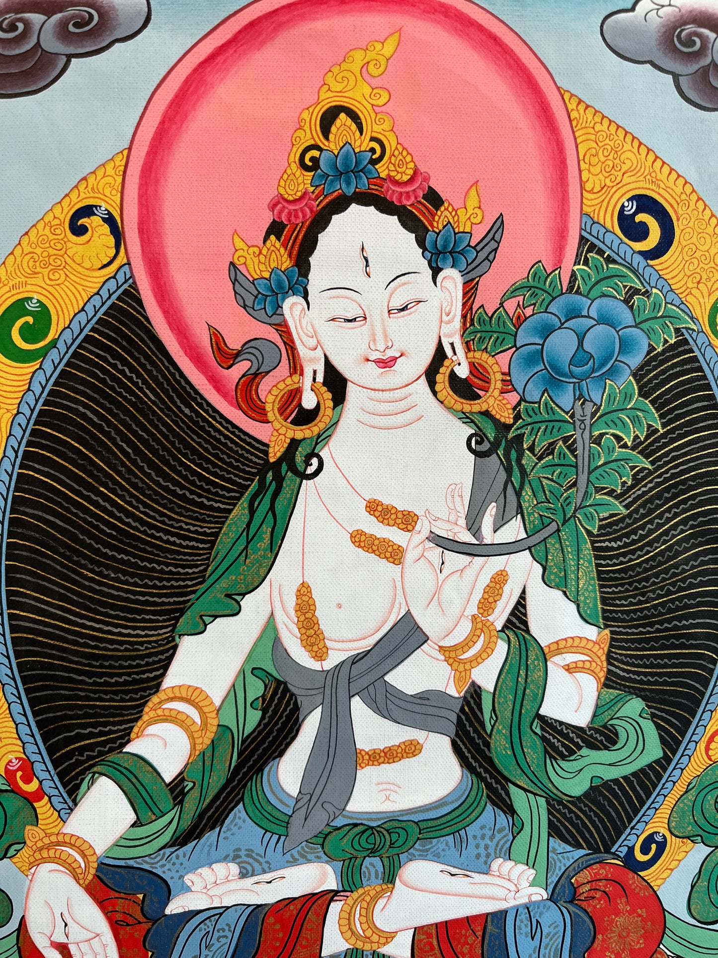 White Tara Thangka Painting