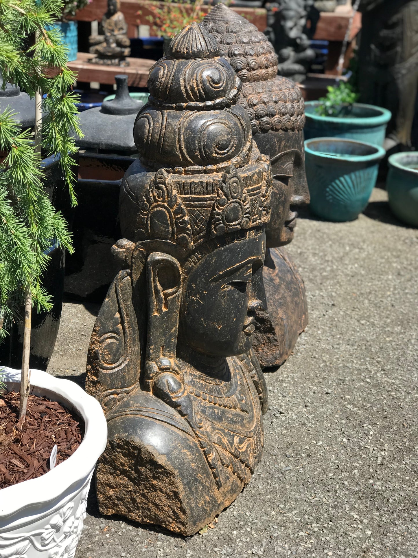 Stone Devi Tara Goddess Head Bust 42"
