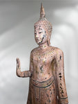 Wood Standing Thai Buddha Statue 73"