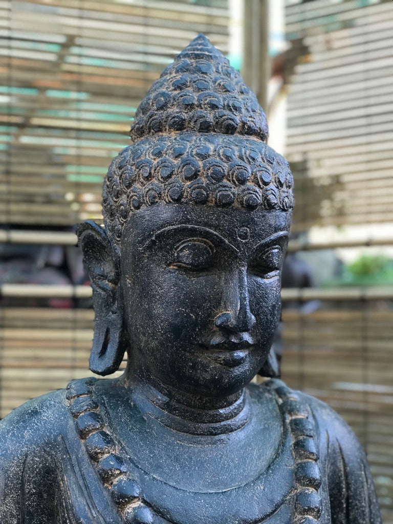 Seated Stone Meditation Buddha Statue 40"
