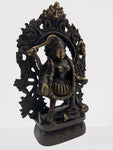 Brass Kali Statue Standing on Corpse of Shiva 8"