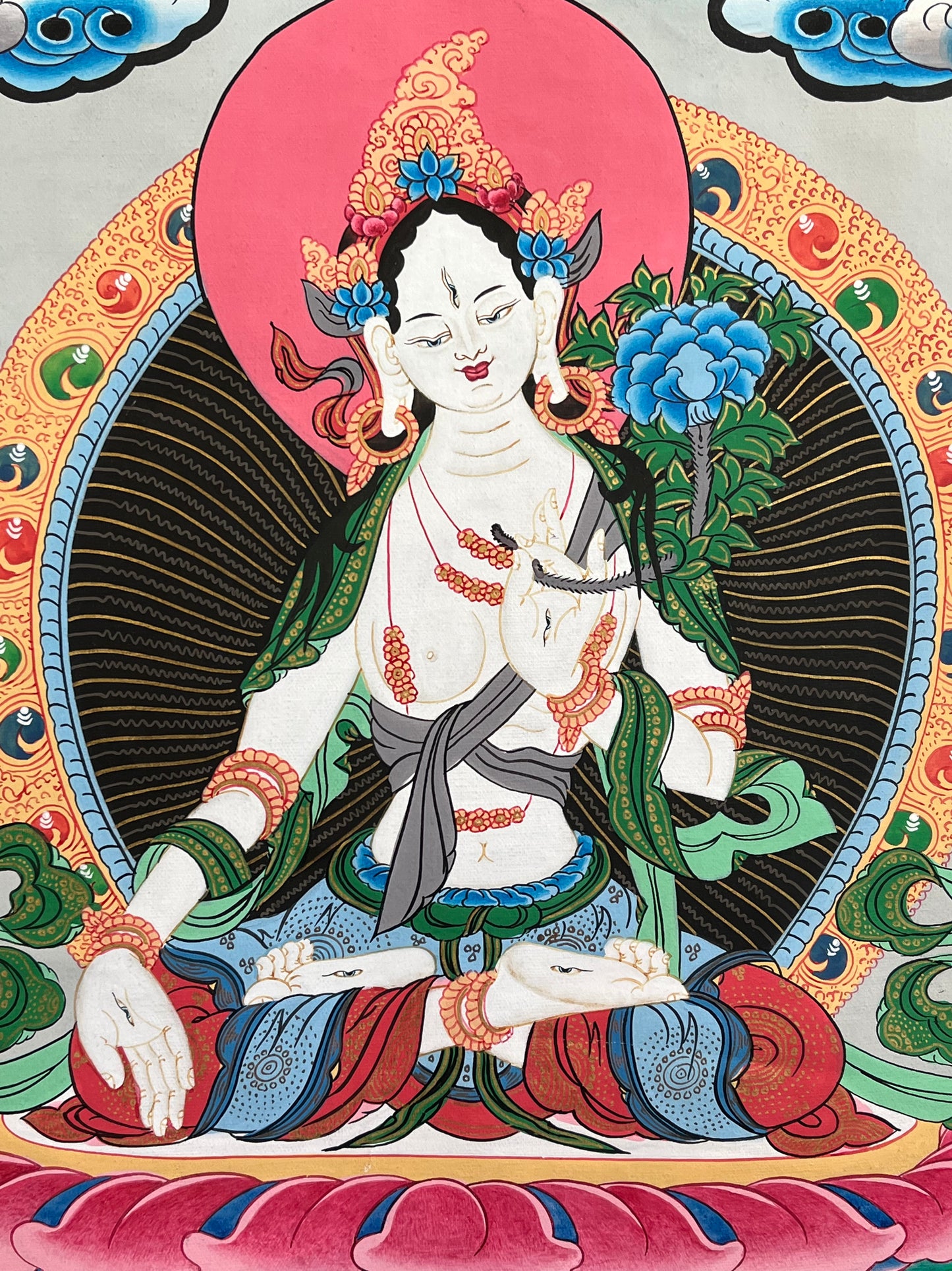 White Tara Thangka Painting