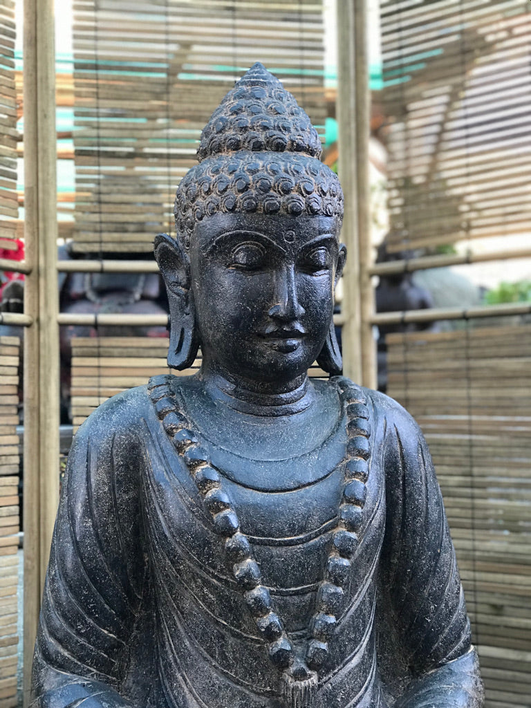Seated Stone Meditation Buddha Statue 40"