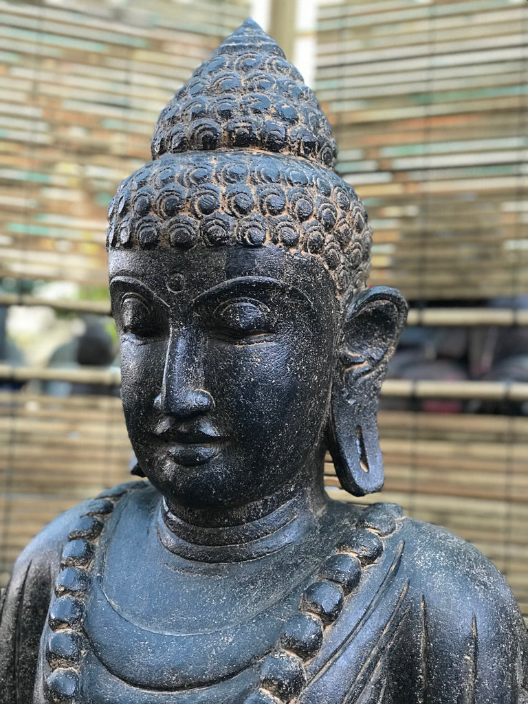 Seated Stone Meditation Buddha Statue 40"