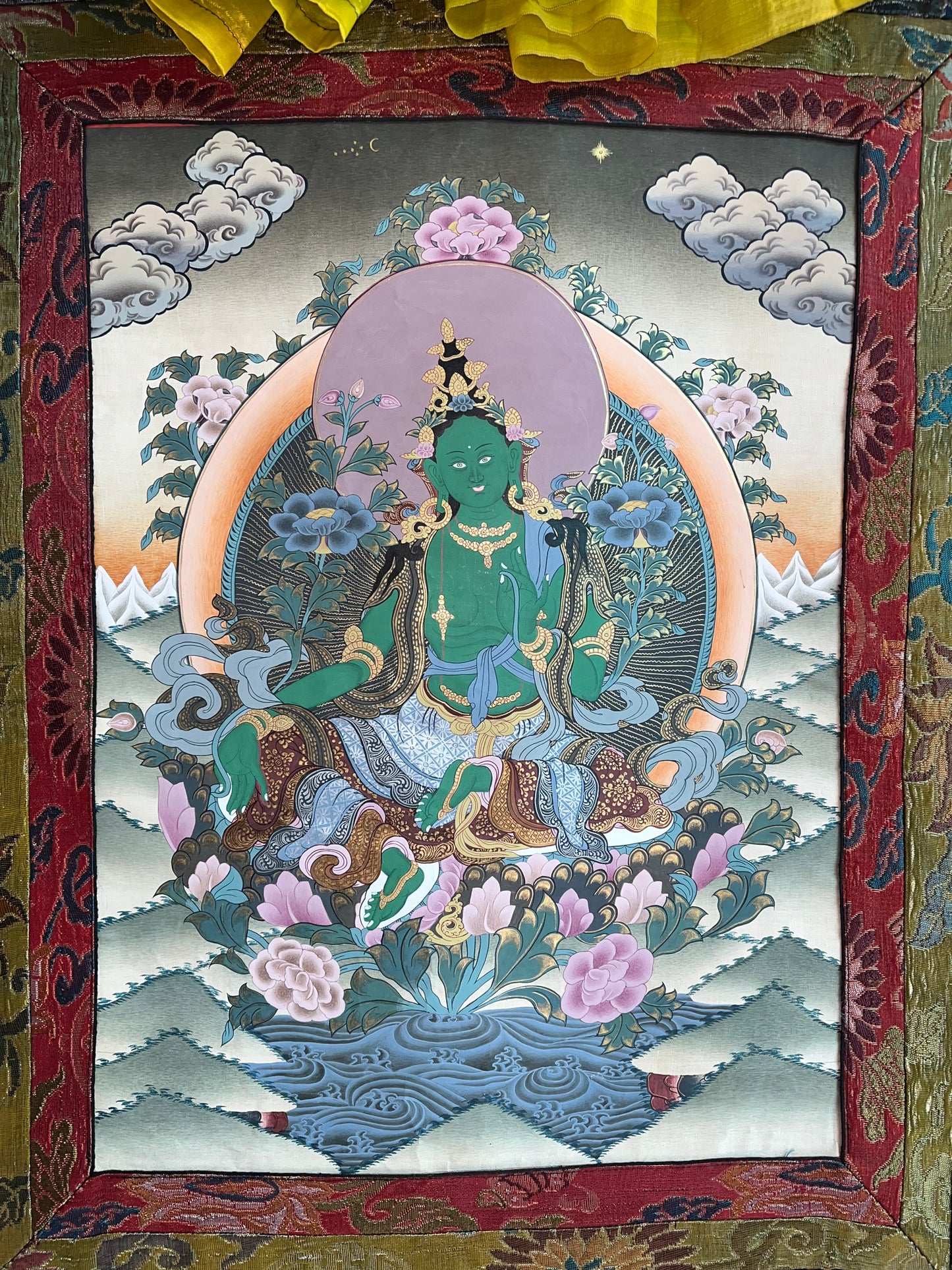 Green Tara Thangka Painting