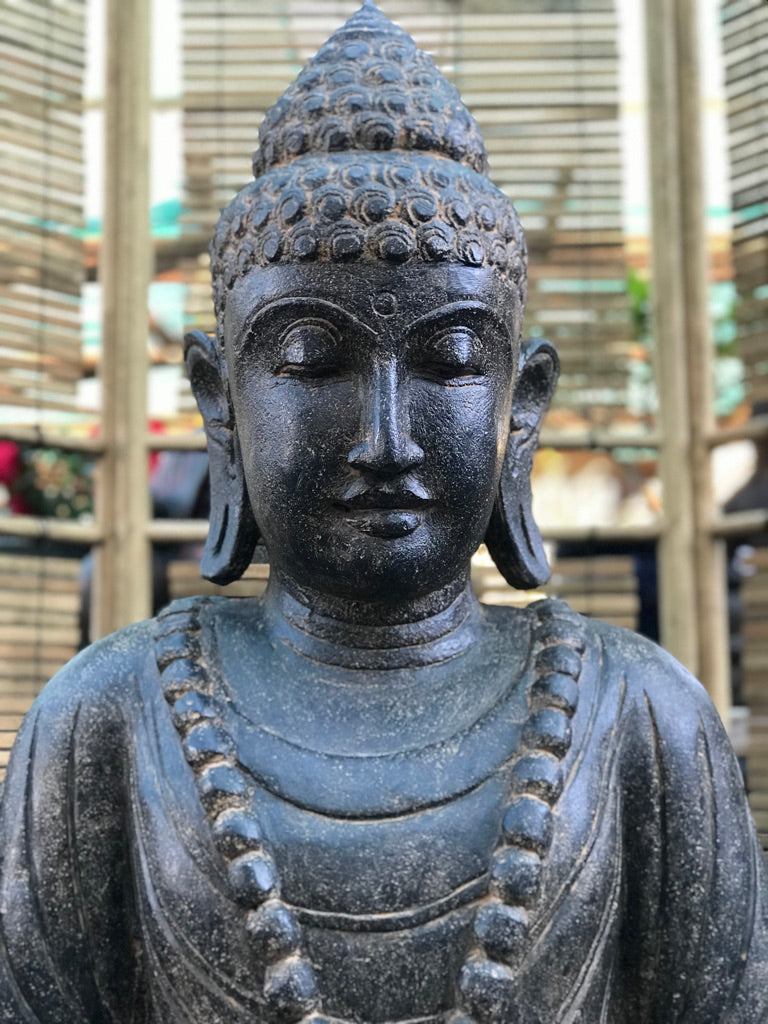 Seated Stone Meditation Buddha Statue 40"