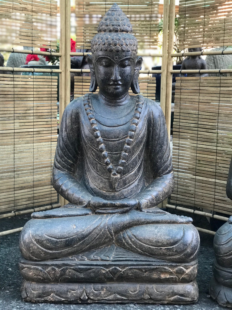 Seated Stone Meditation Buddha Statue 40"