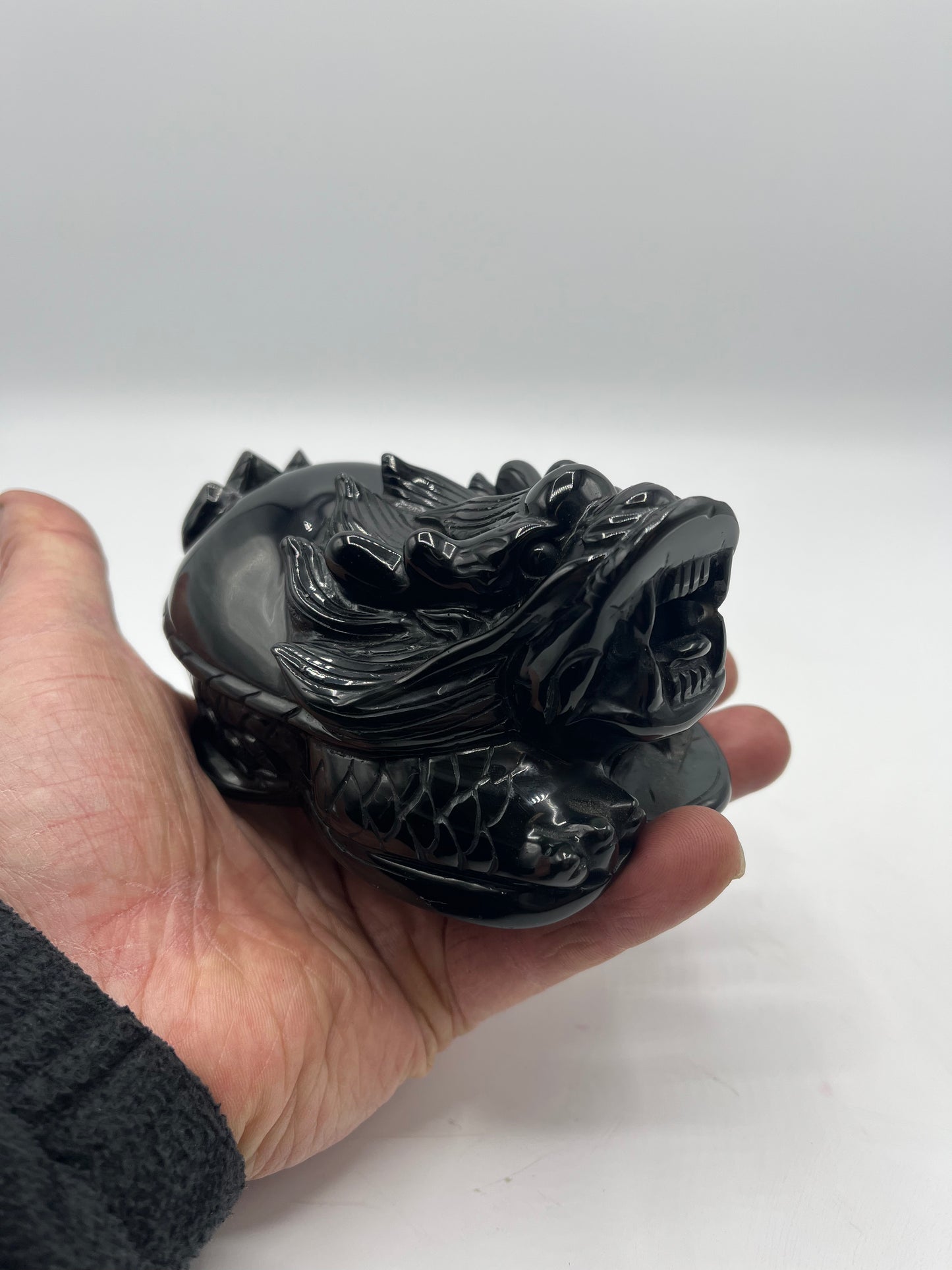 Obsidian Feng Shui Dragon Turtle 5.5"
