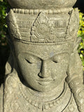 Stone Devi Bust with Pot 40" - Routes Gallery