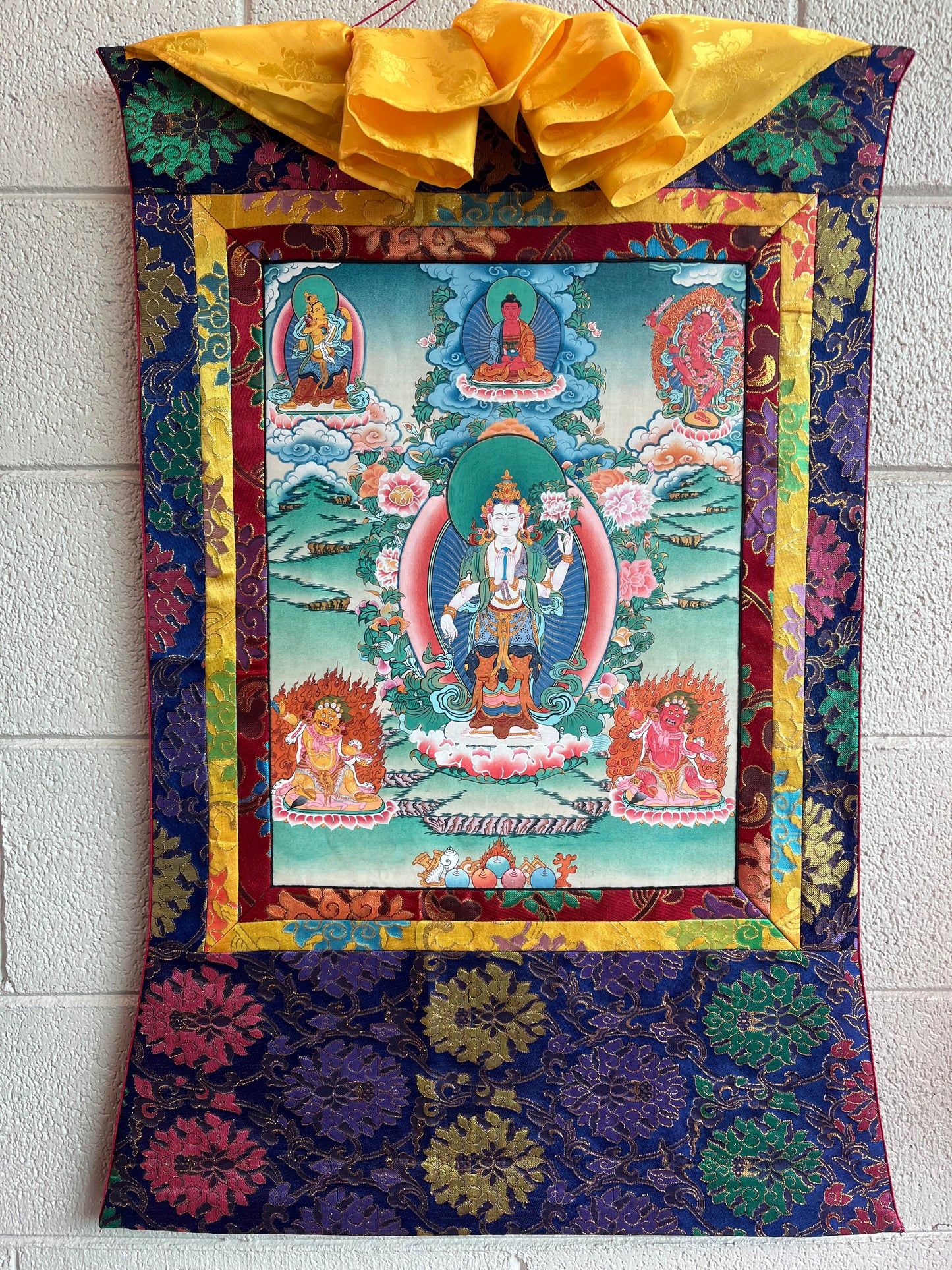 Standing Chenrezig Thangka Painting